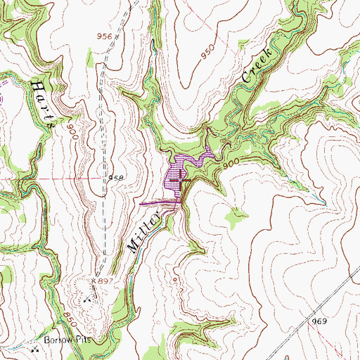 Topographic Map of Soil Conservation Service Site 17a Reservoir, TX