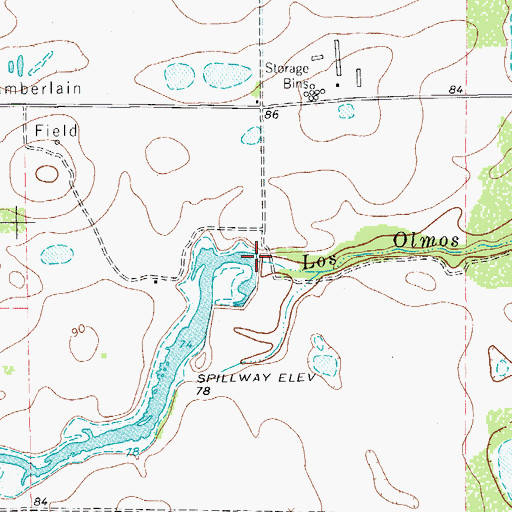 Topographic Map of West Dam, TX