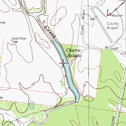 Topographic Map of Hauser Lake, TX