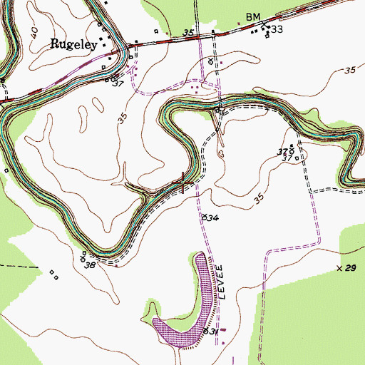 Topographic Map of Hudgins Reservoir, TX