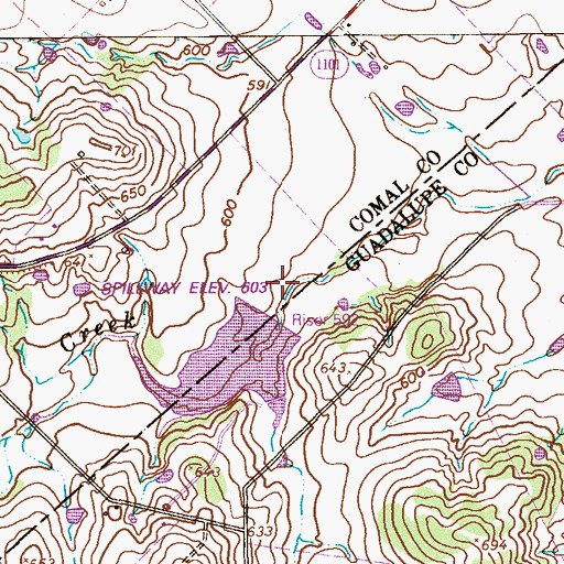 Topographic Map of Soil Conservation Service Site 4 Dam, TX