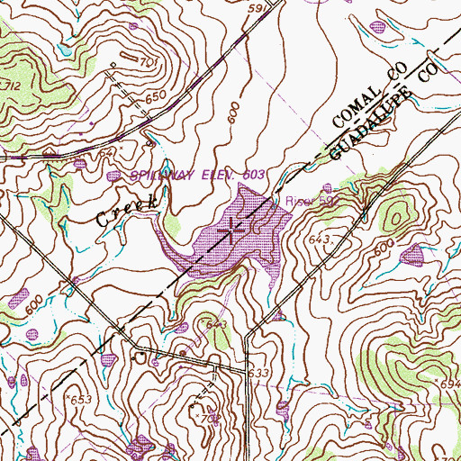 Topographic Map of Soil Conservation Service Site 4 Reservoir, TX
