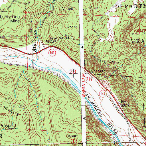 Topographic Map of Club Ranch, CO