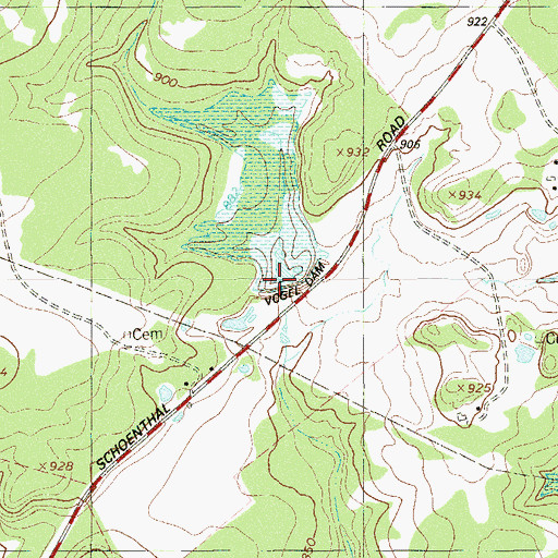 Topographic Map of Soil Conservation Service Site 5 Dam, TX