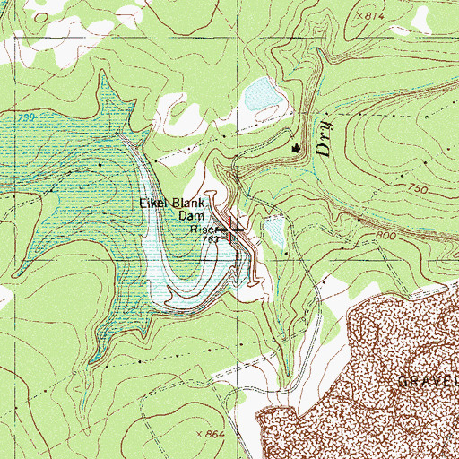 Topographic Map of Soil Conservation Service Site 4 Dam, TX