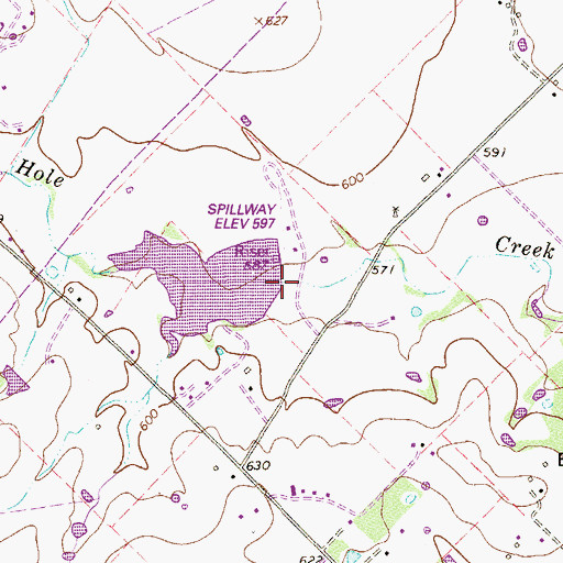Topographic Map of Soil Conservation Service Site 3 Dam, TX