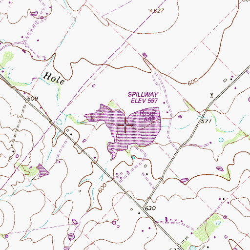 Topographic Map of Soil Conservation Service Site 3 Reservoir, TX