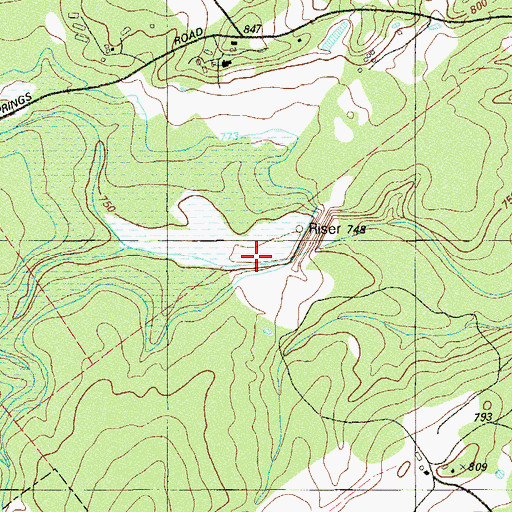 Topographic Map of Soil Conservation Service Site 3 Dam, TX