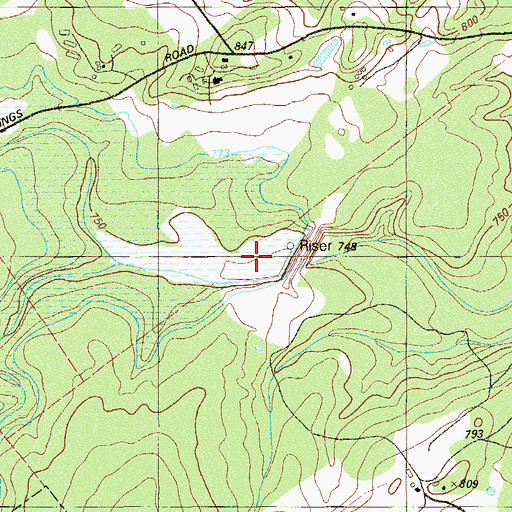 Topographic Map of Soil Conservation Service Site 3 Reservoir, TX