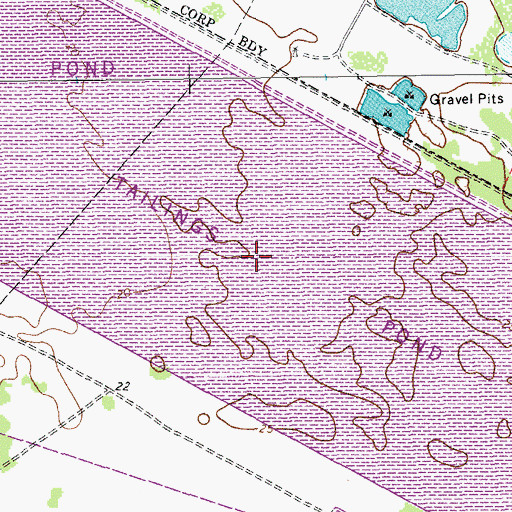 Topographic Map of Barney M Davis Reservoir, TX