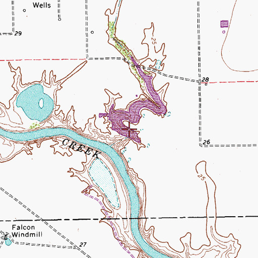 Topographic Map of Chapman Ranch Lake, TX
