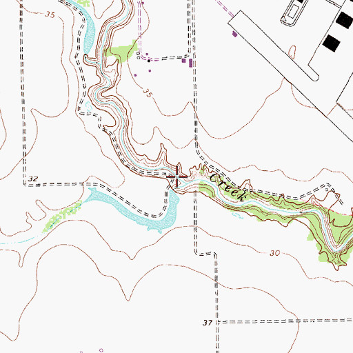 Topographic Map of Belvy Lake Dam, TX