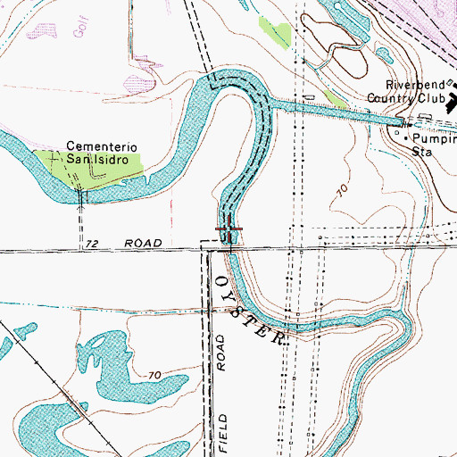 Topographic Map of Horseshoe, Alkire and Eldridge Lake, TX
