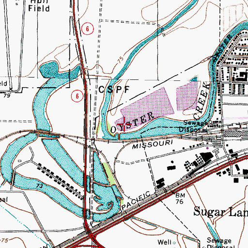 Topographic Map of Fort Bend WCID 1 Oyster Creek Dam 1, TX