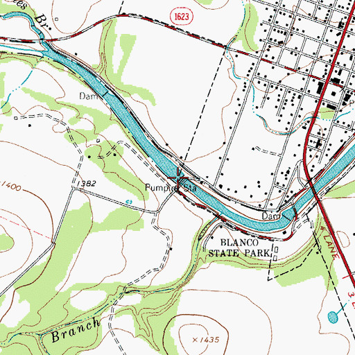 Topographic Map of Blanco City Dam Number 1, TX