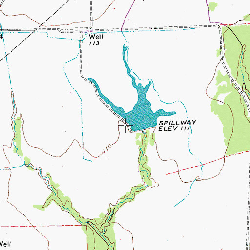 Topographic Map of Hutchins Lake Dam, TX