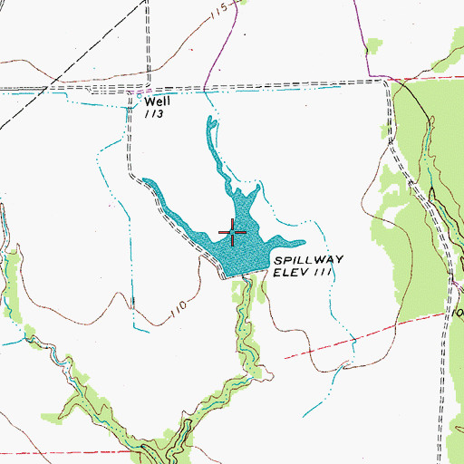 Topographic Map of Hutchins Lake, TX