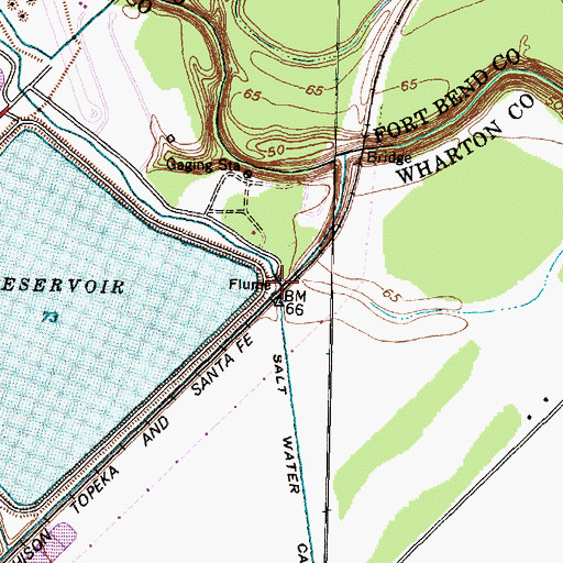 Topographic Map of New Gulf Reservoir, TX