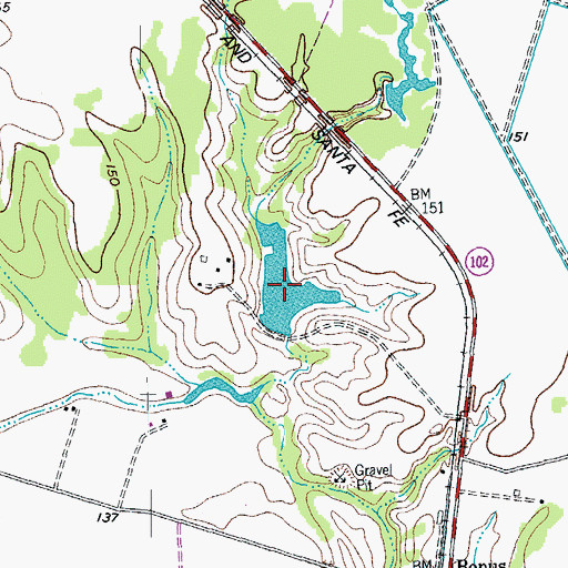 Topographic Map of Rockin Ranch Lake, TX