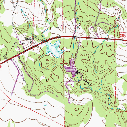 Topographic Map of Reeves Lake, TX