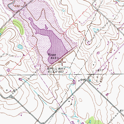 Topographic Map of Soil Conservation Service Site 5 Dam, TX