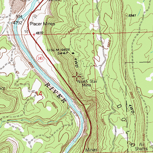 Topographic Map of North Star Mine, CO