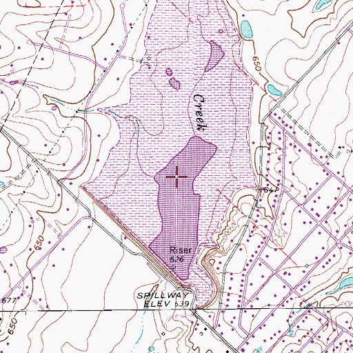 Topographic Map of Soil Conservation Service Site 6 Reservoir, TX
