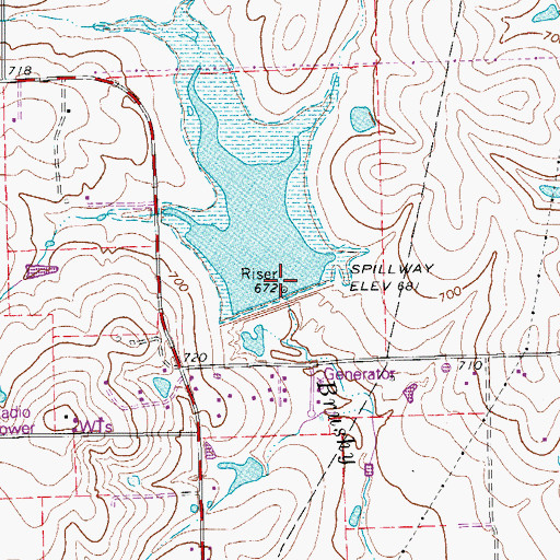 Topographic Map of Soil Conservation Service Site 10 Dam, TX
