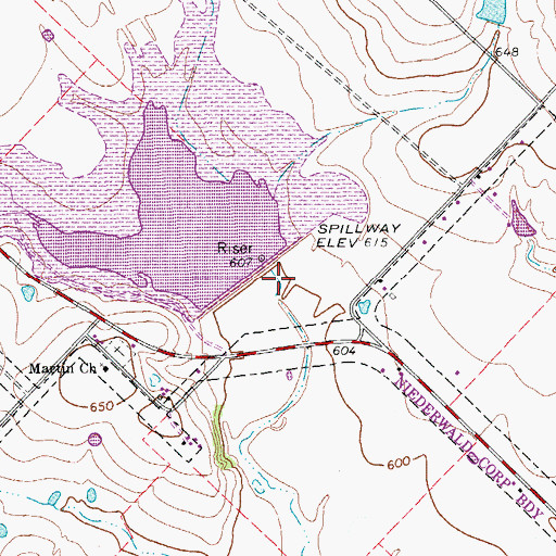 Topographic Map of Soil Conservation Service Site 12 Dam, TX