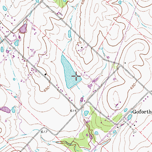 Topographic Map of Barron Lake Dam, TX