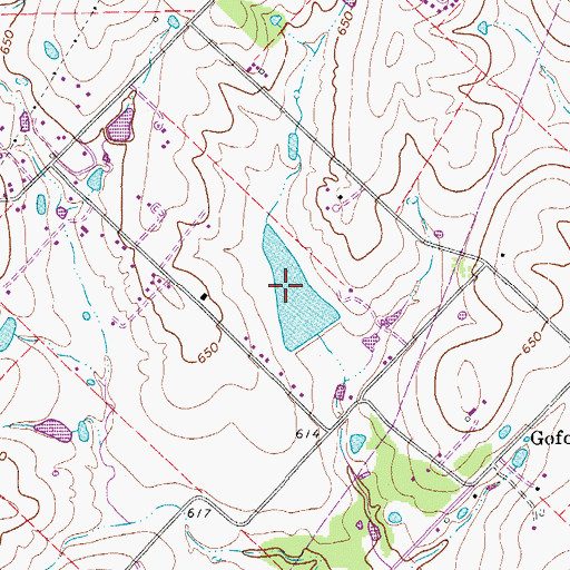 Topographic Map of Barron Lake, TX