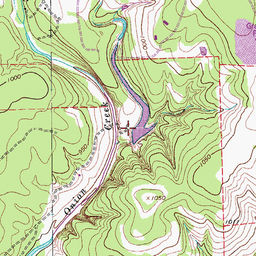 Topographic Map of Brown Ranch Dam, TX