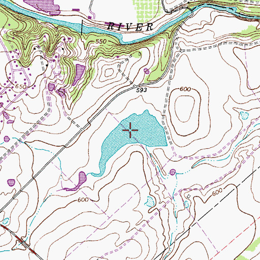 Topographic Map of John F Baugh Reservoir, TX