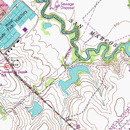Topographic Map of Scrutchin Lake Dam, TX