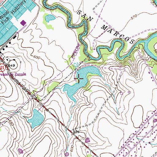 Topographic Map of Scrutchin Lake, TX