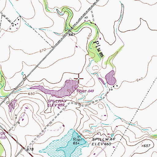 Topographic Map of Soil Conservation Service Site 2 Dam, TX