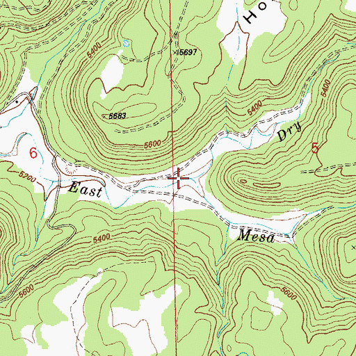 Topographic Map of Dry Fork Mesa Creek, CO