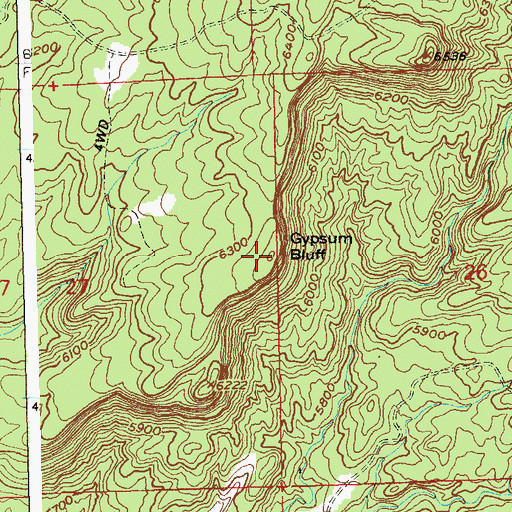 Topographic Map of Gypsum Bluff, CO