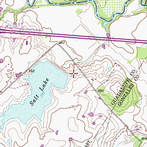 Topographic Map of Rose Lake, TX