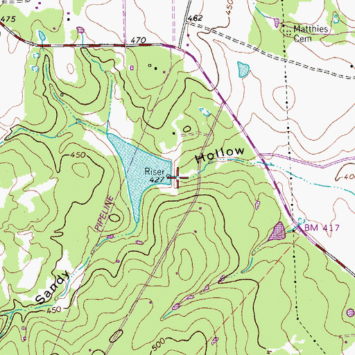 Topographic Map of Holmes Lake Dam, TX