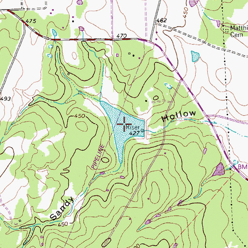 Topographic Map of Holmes Lake, TX