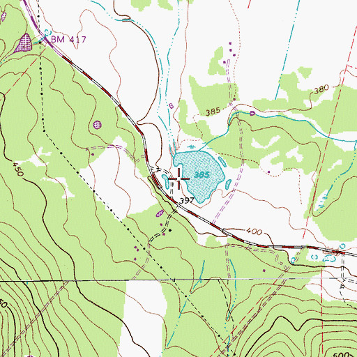 Topographic Map of Bishop Lake Dam, TX