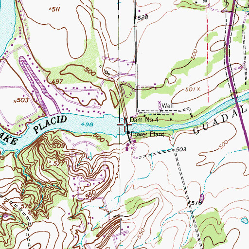 Topographic Map of Guadalupe-Blanco River Authority Tp-4 Dam, TX