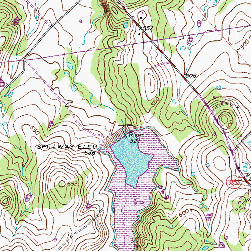 Topographic Map of Soil Conservation Service Site 12 Dam, TX