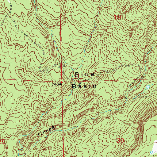 Topographic Map of Blue Basin, CO
