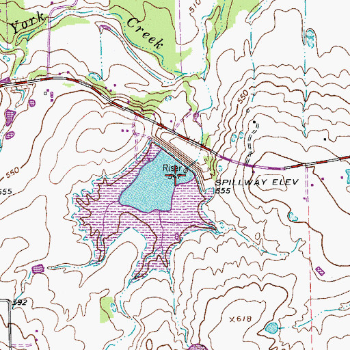 Topographic Map of Soil Conservation Service Site 6 Dam, TX