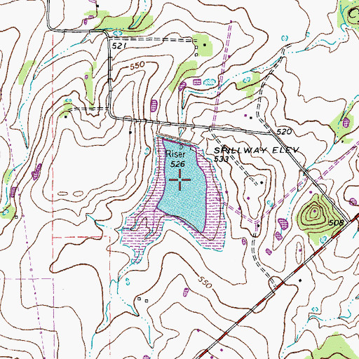 Topographic Map of Soil Conservation Service Site 9 Reservoir, TX