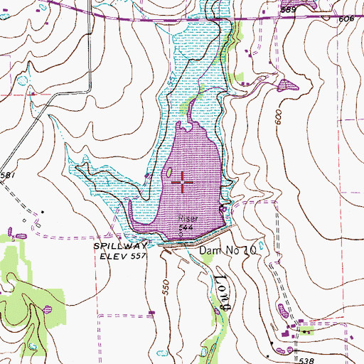 Topographic Map of Soil Conservation Service Site 10 Reservoir, TX