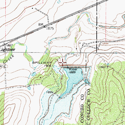 Topographic Map of Soil Conservation Service Site 16 Dam, TX