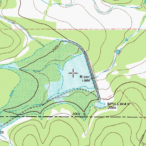 Topographic Map of Soil Conservation Service Site 19 Reservoir, TX